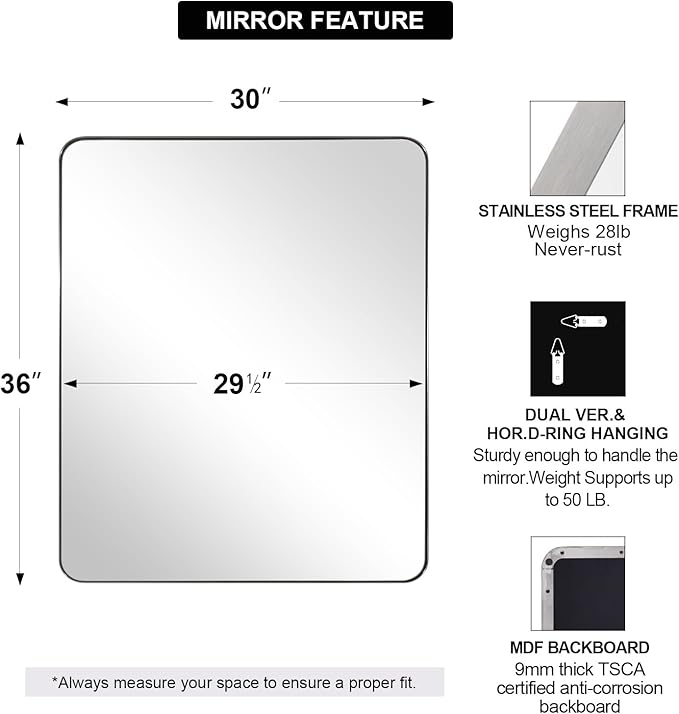 ANDY STAR Wall Mirror Brushed Nickel - Image 3