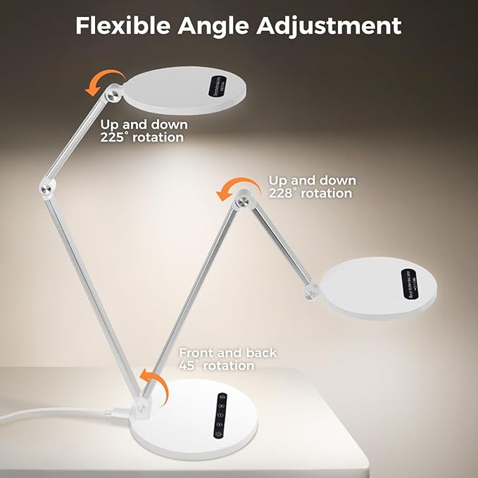 LED Desk Lamp for Home Office, Eye-Caring Desk Light for Video Call, Dimmable 3 - Image 7