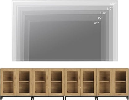 WAMPAT Modern TV Stand with Glass Doors - Image 4