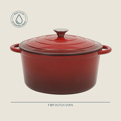 Gibson Home Addlestone 7 Qt Enameled Cast Iron Dutch Oven Pot - Image 2