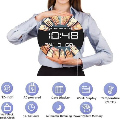 Timethink 12 Inch Nail Salon Digital Wall Clock Large Display, Nail Room - Image 9
