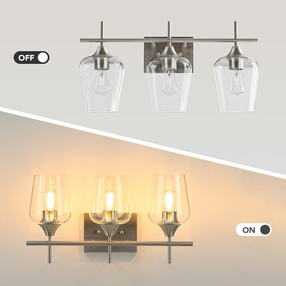 VONLUCE Bathroom Vanity Light, 3 Light Bathroom Light Fixture Over Mirror - Image 3