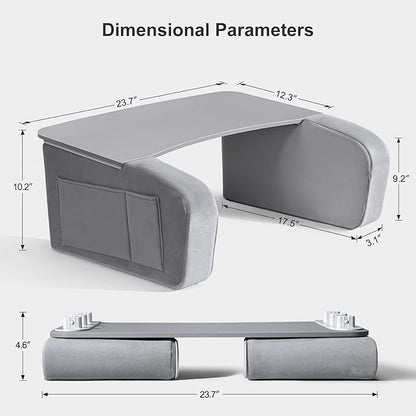 Reading Pillow for Gaming with Ergonomic Arm Rests, Wooden Lap Desk for Laptop - Image 9