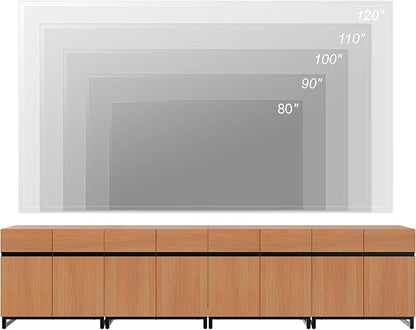 WAMPAT Modern TV Stand for TVs up to 120 inch, 4 in 1 Wood Entertainment Center - Image 5