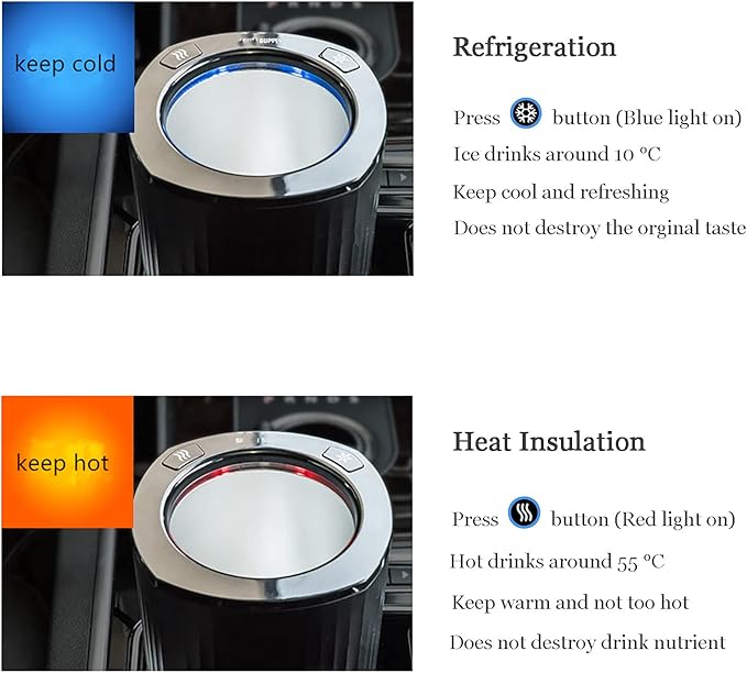 Car Cup Holder 2-in-1 Coffee Warmer Drink Cooler Smart Car Tumbler Holder Gift - Image 2