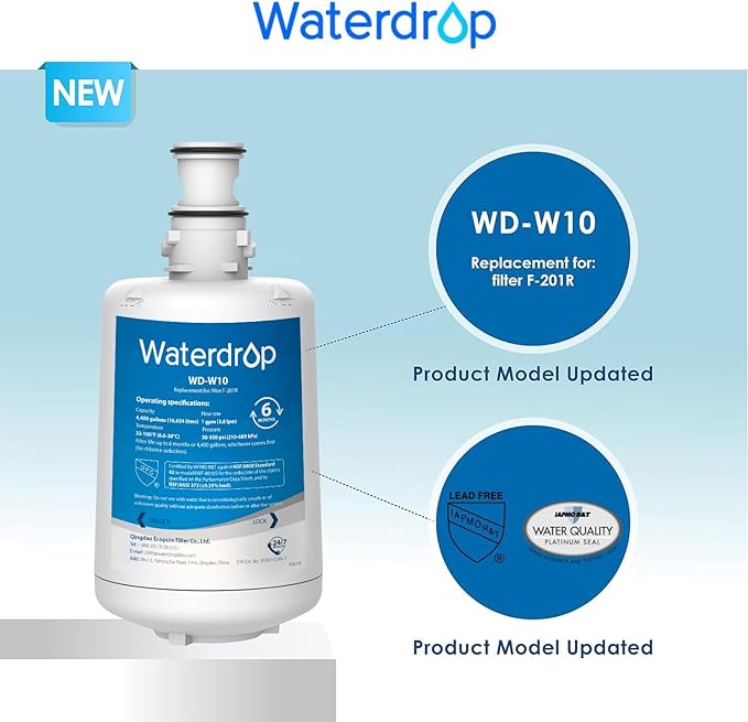 Waterdrop F-201R Water Filter Cartridge, NSF/ANSI 42 Certified, Replacement - Image 2
