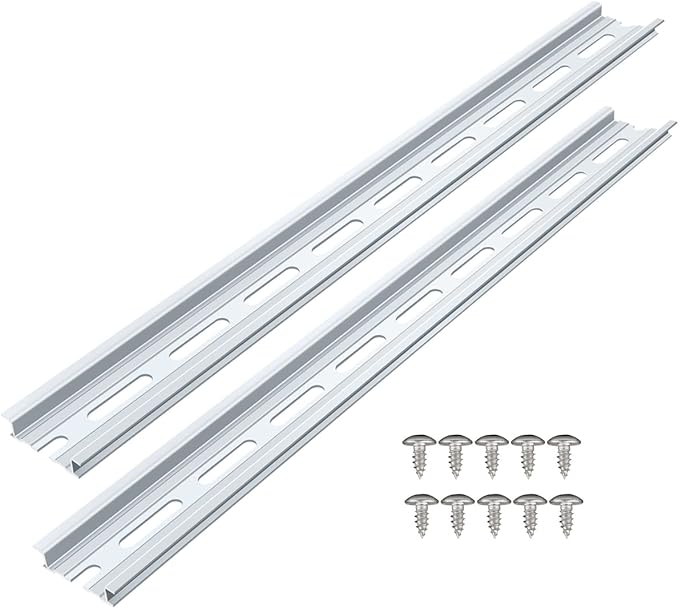 2 Piece VAMRONE Aluminum DIN Rails, 12 Inch Long, 35mm Wide, 7.5mm High by VAMRONE