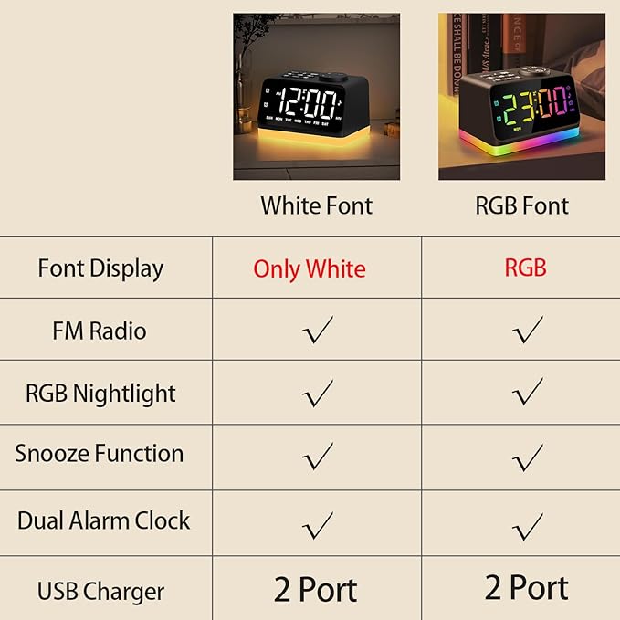 JALL Digital Alarm Clock with FM Radio - Image 2