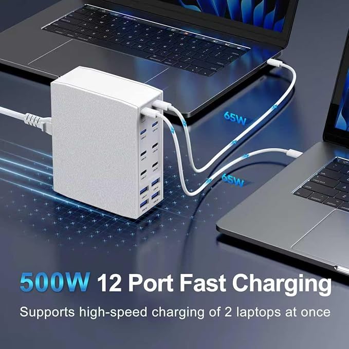 500W USB C Charger Block, 12-Port USB C Charging Station - Image 3