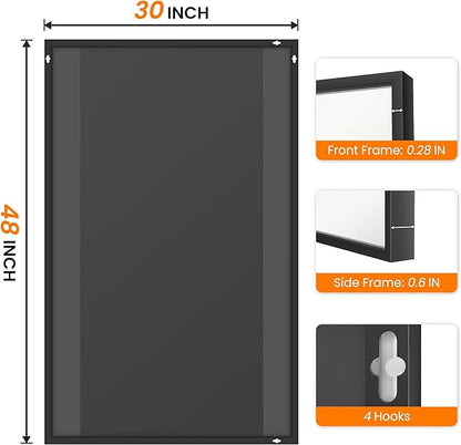 Bathroom Vanity Mirror for Wall, HD Shatterproof Glass, Hangs Horizontally or - Image 8