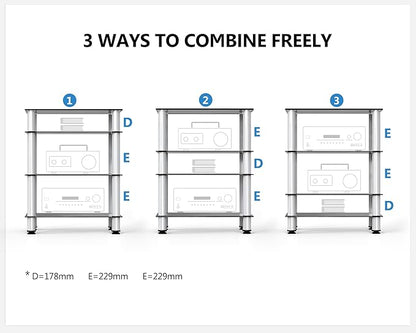 FITUEYES 4-Tier Media Stand Audio/Video Component Cabinet - Image 3
