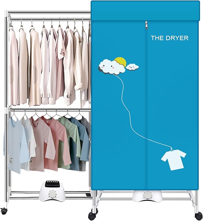 Portable Dryer, 110V 1000W Electric Clothes Dryer Machine, Double Layer by Unknown