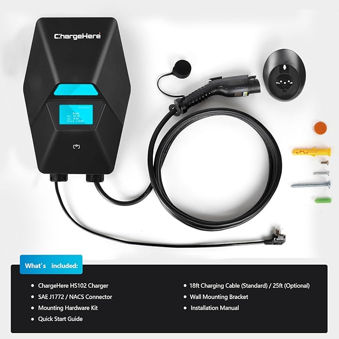 ChargeHere Level 2 EV Home Charger, 32A/40A | Real-Time Charging Speed Display - Image 5