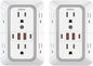 2 Pack Outlet Extender Surge Protector, 6 Outlet Splitter by JcBlaon