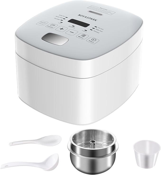 Novaspark Low Carb Rice Cooker Stainless Steel Inner Pot, Mini Stainless Steel by NovaSpark