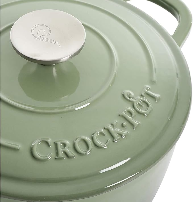 Crock-Pot Artisan Round Enameled Cast Iron Dutch Oven, Gradient Red - Image 6