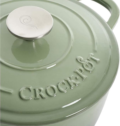 Crock-Pot Artisan Round Enameled Cast Iron Dutch Oven, Gradient Red - Image 6
