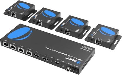 OREI 4K 1x4 HDMI Extender Splitter Over CAT6/7 Ethernet Cable Up to 4K@30Hz by OREI