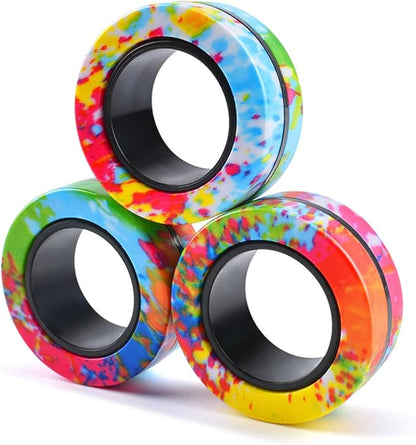 Cevioce 3Pcs Magnetic Rings Fidget Toy Set, Idea ADHD Anxiety Magnetic Fidget by Cevioce
