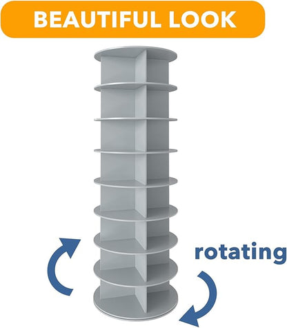 SpaceAid 8 Tier Rotating Shoe Rack Tower, Spinning Shoe Display Lazy Susan - Image 7