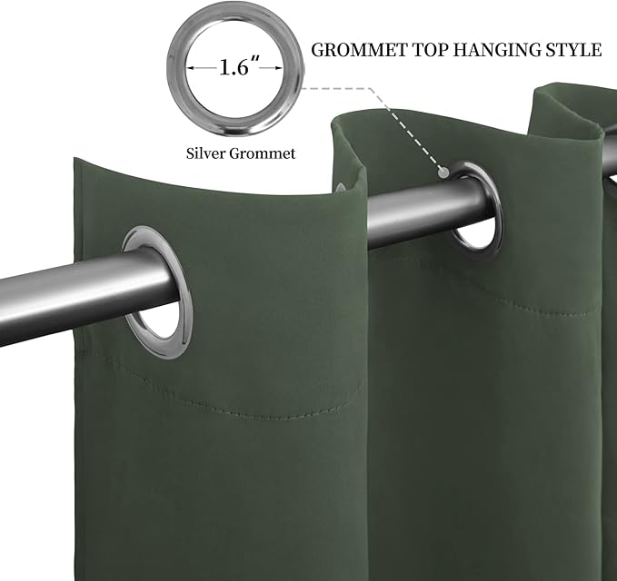 Easy-Going Blackout Curtains for Bedroom, Solid Thermal Insulated Grommet and - Image 5