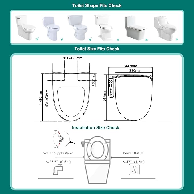 Aquatiz Elongated Smart Toilet Seat, Electronic Heated Toilet Seat, - Image 5