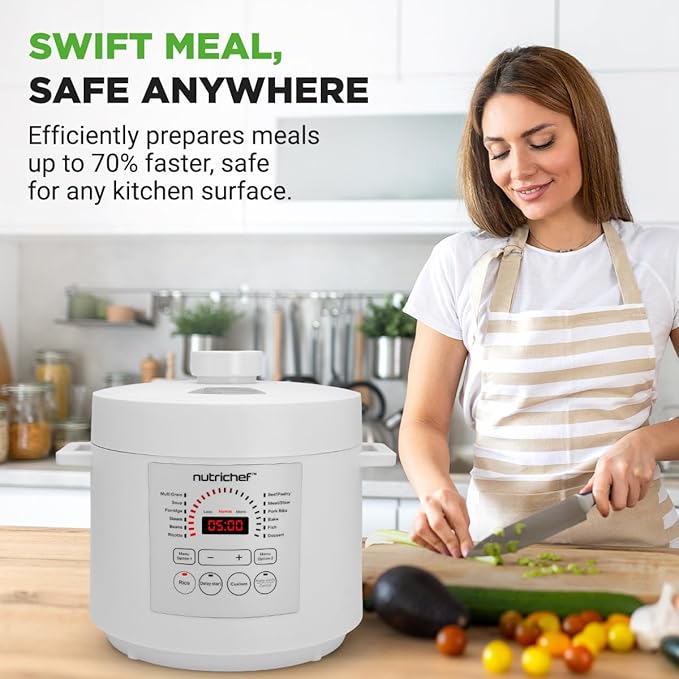 NutriChef Electric Pressure Cooker 6 Quart Capacity | 9 Function Digital - Image 7