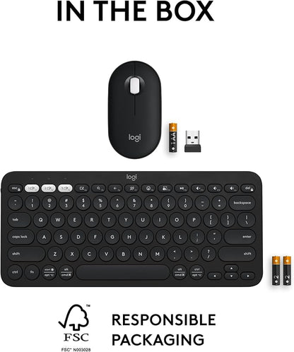 Logitech Pebble 2 Combo, Wireless Keyboard and Mouse, Quiet and Portable - Image 10