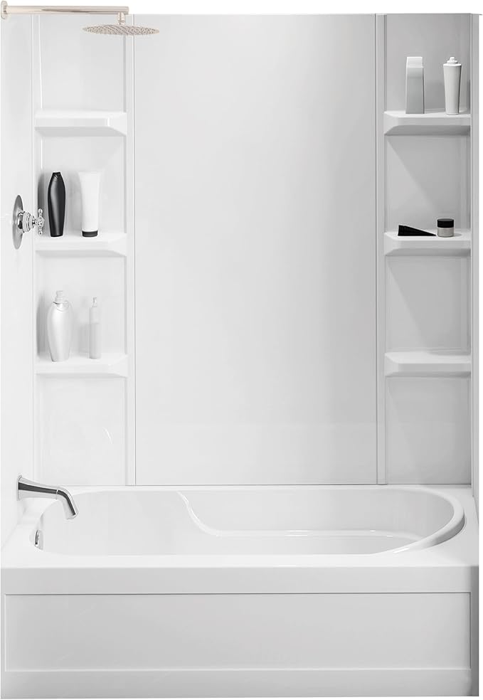 White Polystyrene Tub Wall Surround 32"x 60"x 58" by NoahWilliamHome