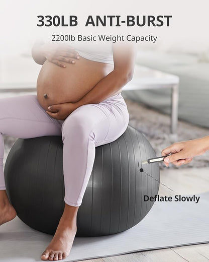 Trideer Exercise Ball for Yoga, Pilates & Fitness – Stability Ball Equipment - Image 5