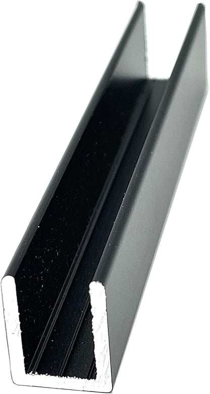 Brixwell SDCD38BL-CCP24 Black 3/8" Fixed Panel Shower Door Deep U-Channel - Image 8