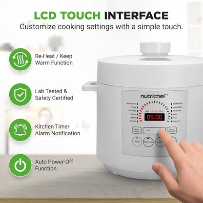 NutriChef Electric Pressure Cooker 6 Quart Capacity | 9 Function Digital - Image 3