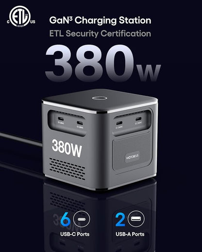WOTOBEUS 380W 8-Ports GaN USB-C Charging Station - Image 3