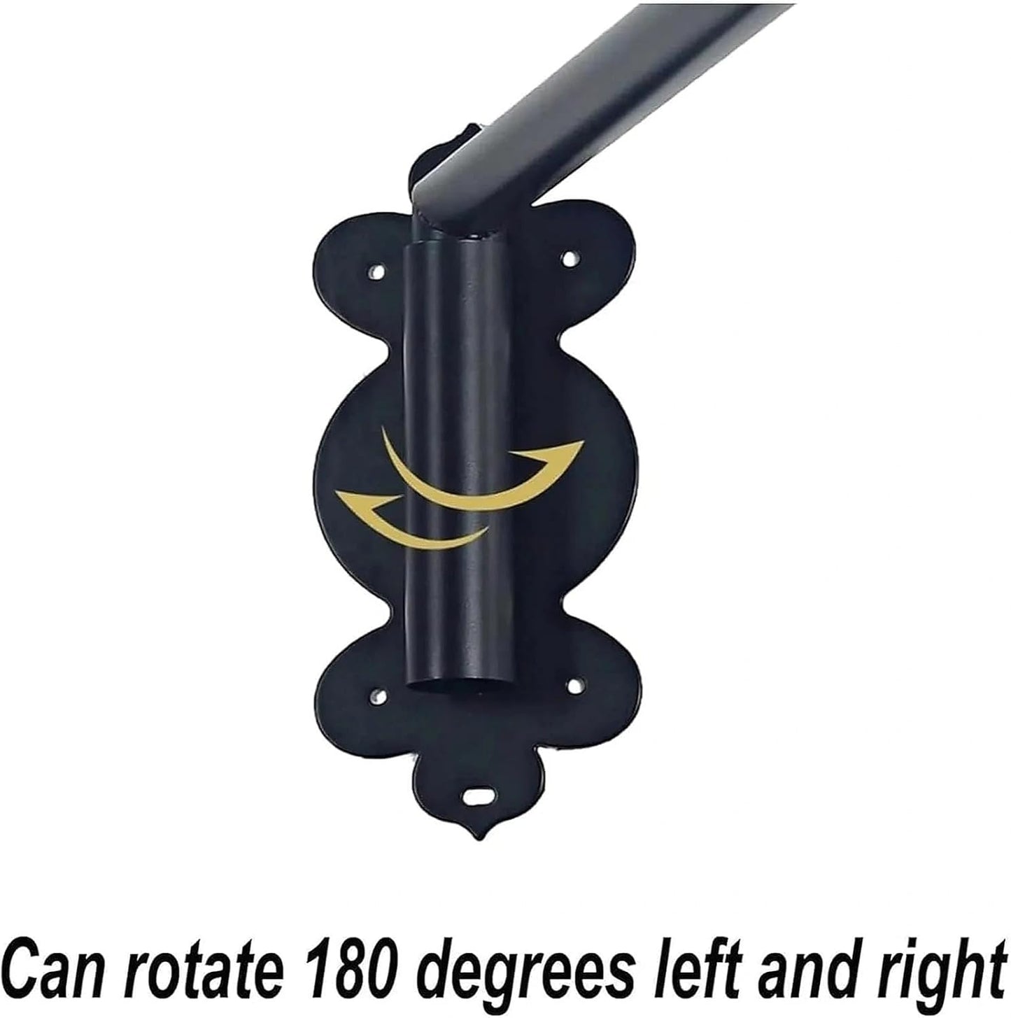 Adjustable Heavy Duty Swing Arm Curtain Rod Black Window Display Stand with Finials Customizable Length for Side Panels & Front Door Decor