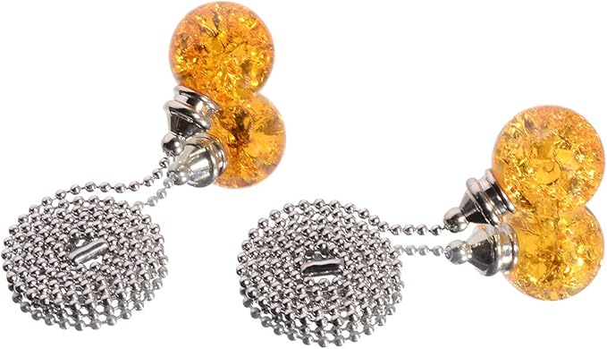 Amber Pull Crystal Glass Ice Cracked Ball Pull Chain - Image 5