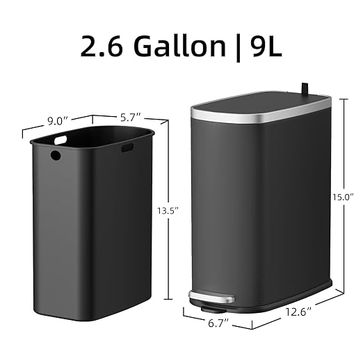 KUK Slim Bathroom Trash Can - Image 6
