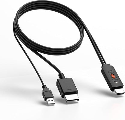 Azduou PS2 to HDMI Adapter HD-Link Cable Support ON/Off Switch, Converter PS3 by Azduou