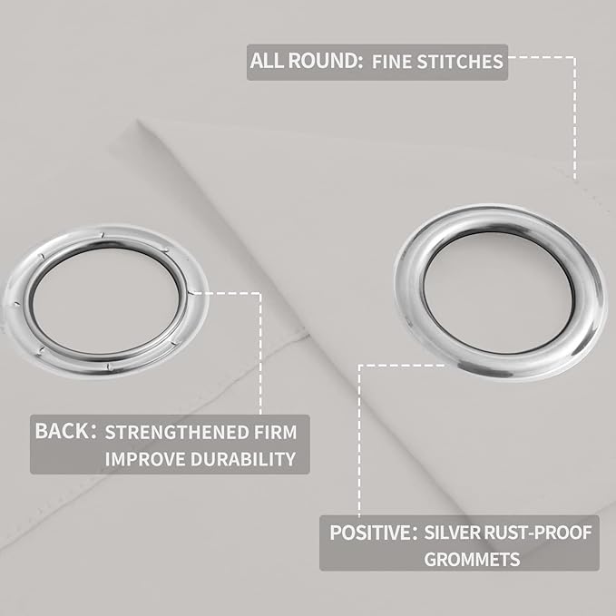 Easy-Going Blackout Curtains for Bedroom, Solid Thermal Insulated Grommet and - Image 4