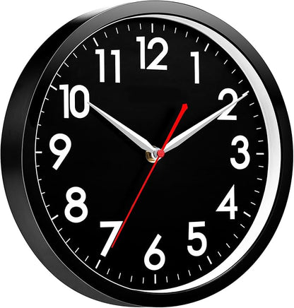 AKCISOT Wall ClockModern Black Silent Non Ticking Wall Clocks Battery Operated - Image 2