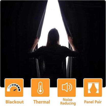 Hiasan Blackout Curtains for Bedroom, 52 x 96 Inches Long - Image 3