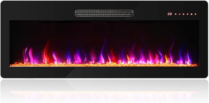 BELLEZE 42" Electric Fireplace Heater, 1400 W Recessed & Wall Mounted Electric - Image 8