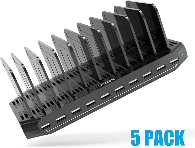 【5PCS】 Unitek USB Charging Station, 10 USB Fast Ports Charge Docking Station - Image 2