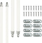 Swivel End Sash Curtain Rods 5/16-Inch 2 Rods per Pack (Adjustable Width, OFF-White w/Nickel Ends) by Castellanos (21-38)