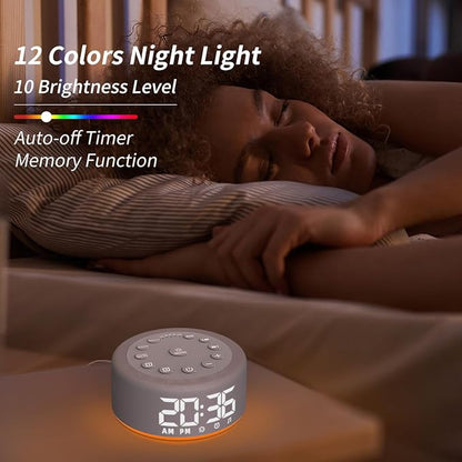 Sound Machine Alarm Clock Brown Noise White Noise Machine Night Light - Image 5