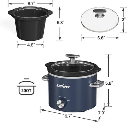 Sunvivi 2 Quart Slow Cooker, Small Slow Cooker - Image 7
