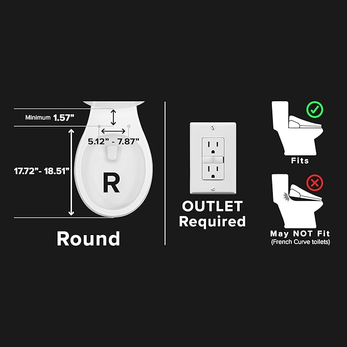 SmartBidet® SB-1200 Luxury Advanced Electric Smart Bidet Round White Toilet Seat - Image 18