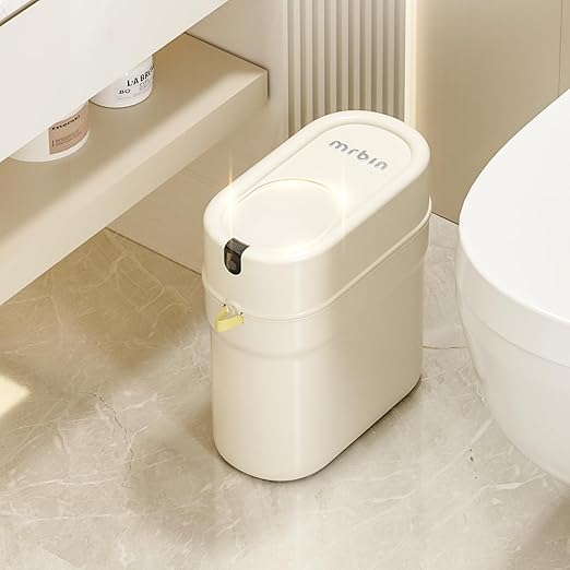 MRBIN Slim Pull Out Automatic Bagging Bathroom Trash Can, 10L/2.6gal Touchless by mrbin