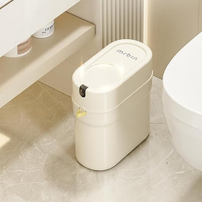 MRBIN Slim Pull Out Automatic Bagging Bathroom Trash Can, 10L/2.6gal Touchless by mrbin