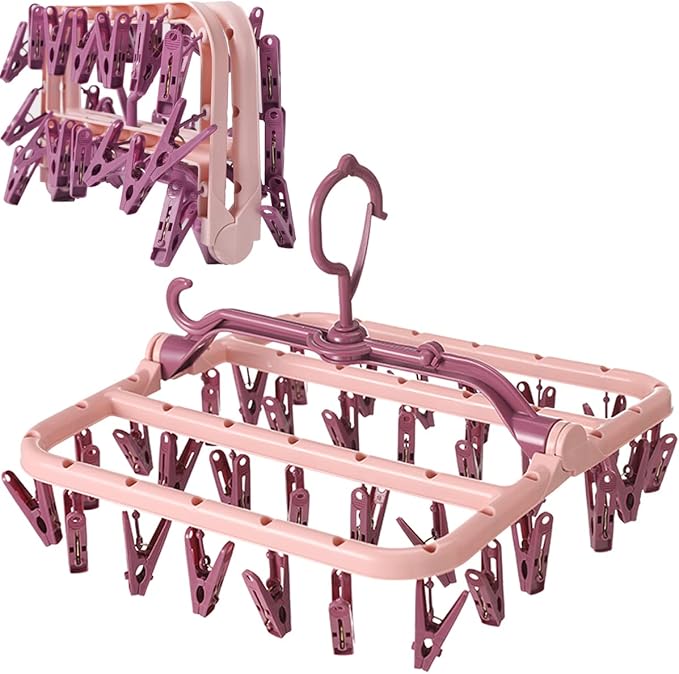 Clothes Drying Racks Foldable Clip Hangers Plastic by Foshine