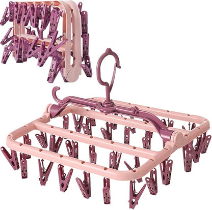 Clothes Drying Racks Foldable Clip Hangers Plastic by Foshine